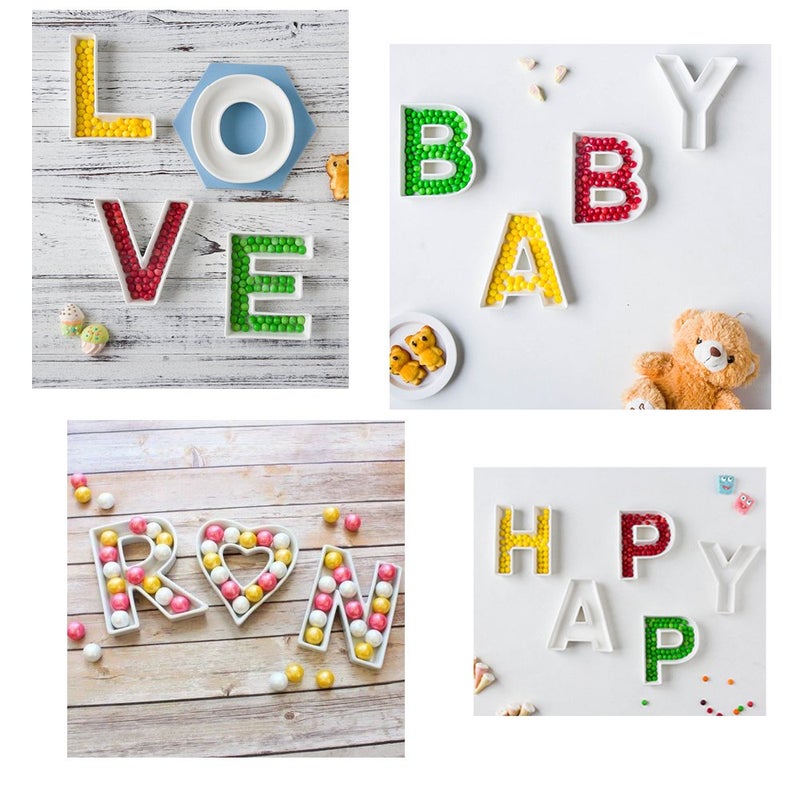 Coffeezone Small Party Candy Dishes Letter Shape Small Plates for Nuts Decoration, Wedding Gift (Letter R) - Image 4